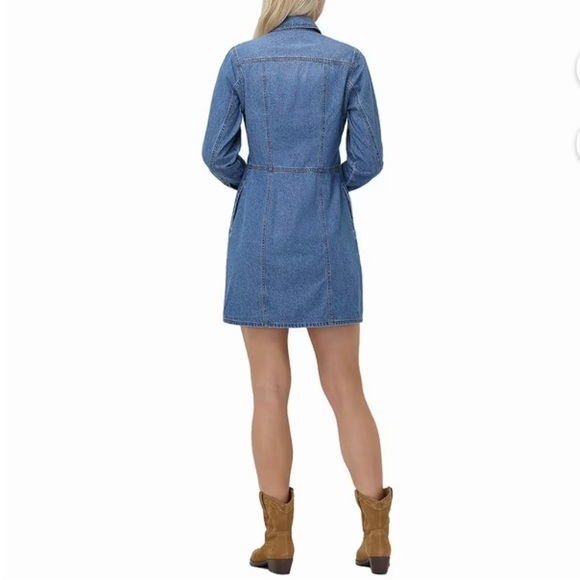 Frye Blue Long Sleeve Denim Dress - Picture 2 of 9